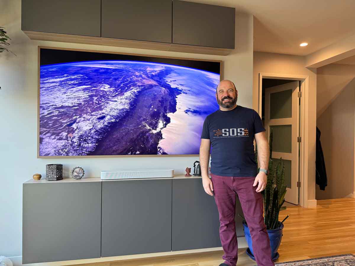 chris with installed samsung frame tv